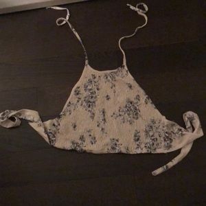 Never worn halter tank, pale pink floral